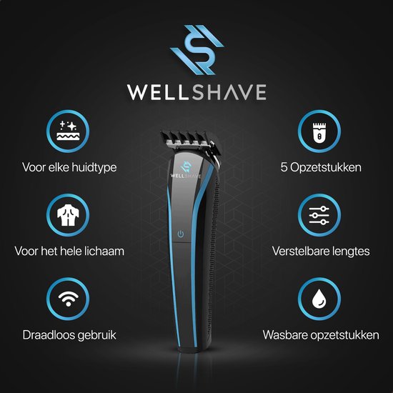 Wellshave 5 in 1 Beard Trimmer Men - Trimmer Beard and Body - Body trimmer men - Bodygroomer men