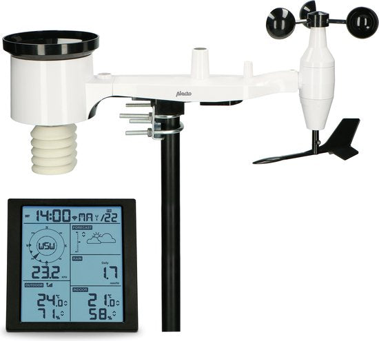Alecto WS5200 - Station météo professionnelle WiFi avec capteur extérieur - Contrôle par application - 6-en-1