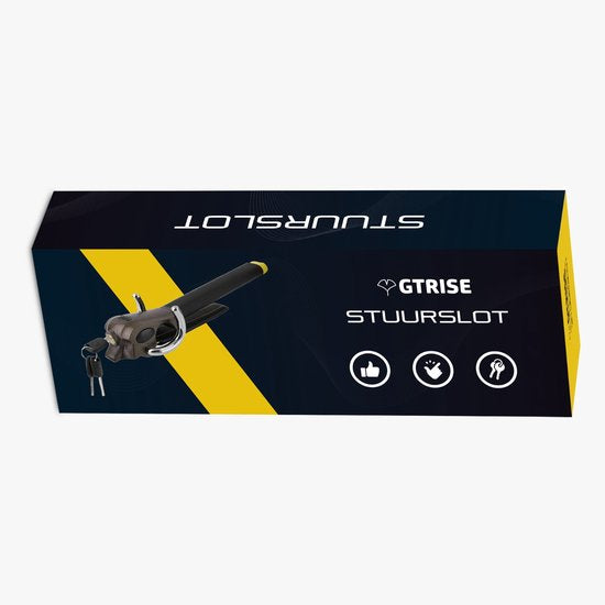 Gtrise Steering Lock For Car - Stoplock - Car - Motorhome - Pro - With Ebook & Storage Bag