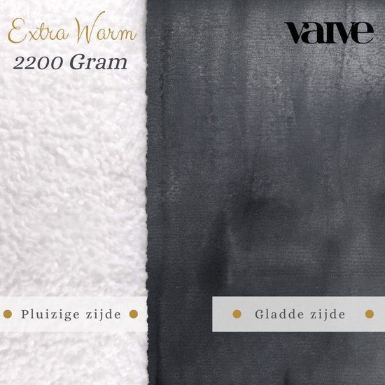VAIVE Couverture de luxe en polaire Sherpa 220x240 cm - Super douce - Plaid pour le canapé, le lit ou la décoration du salon - Couvertures - Plaids - Couverture - Gris