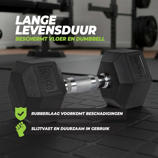 VirtuFit Hexa Dumbbell Pro - 15 kg - Hexagon Dumbbell - Durable et résistant - Entraînement musculaire - Poids - CrossFit & Fitness - Convient aux débutants et aux professionnels - Vendu à l'unité