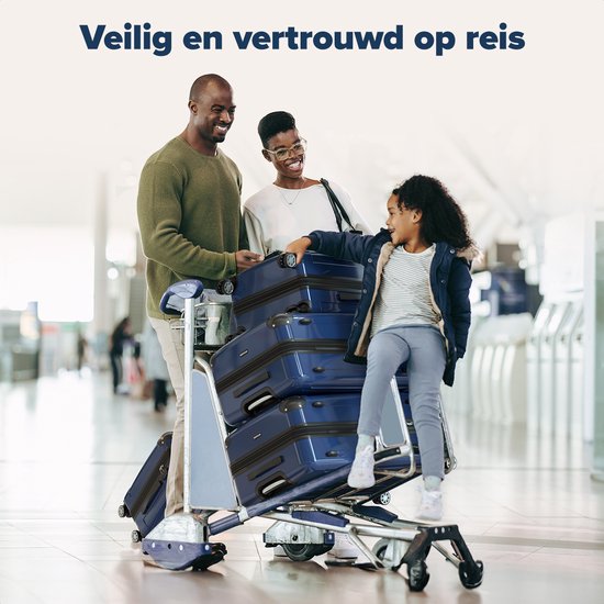 TRVLMORE Set de valises - 3 pièces - 45L bagage à main + 75L et 115L bagage spacieux - TSA Lock - Léger - Set de valises de voyage - Bleu foncé