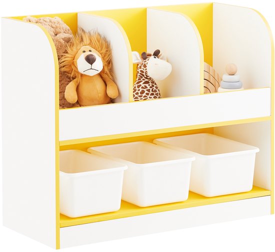 SoBuy KMB107-G Armoire de rangement pour enfants - Bois composite blanc avec 3 compartiments