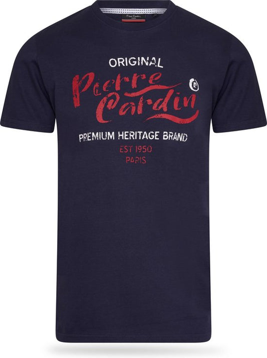 Pierre Cardin - Homme Tee SS Original Shirt - Bleu - Taille XL