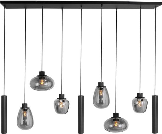 Steinhauer - lampe suspendue - Reflexion - noir - verre métal - lampe design - E27 GU10 - 3796ZW