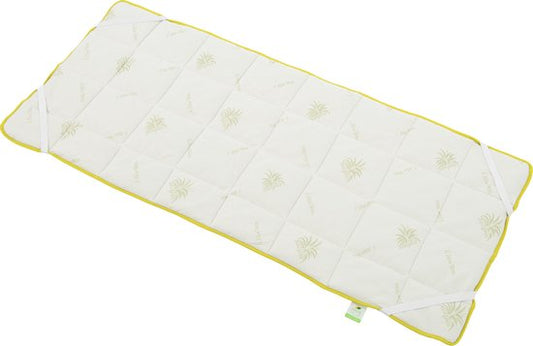 Protège-matelas Aloe Vera - Vitality Pur - Confort supplémentaire et protection du matelas - 160x200 cm - Blanc et jaune