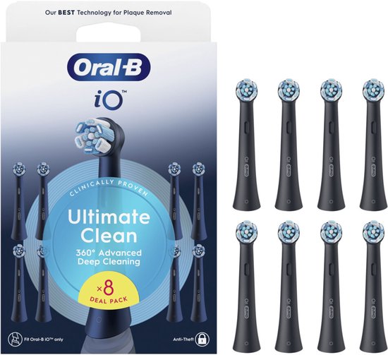 Oral-B têtes de brosse iO Ultimate Clean Black - 8 pièces