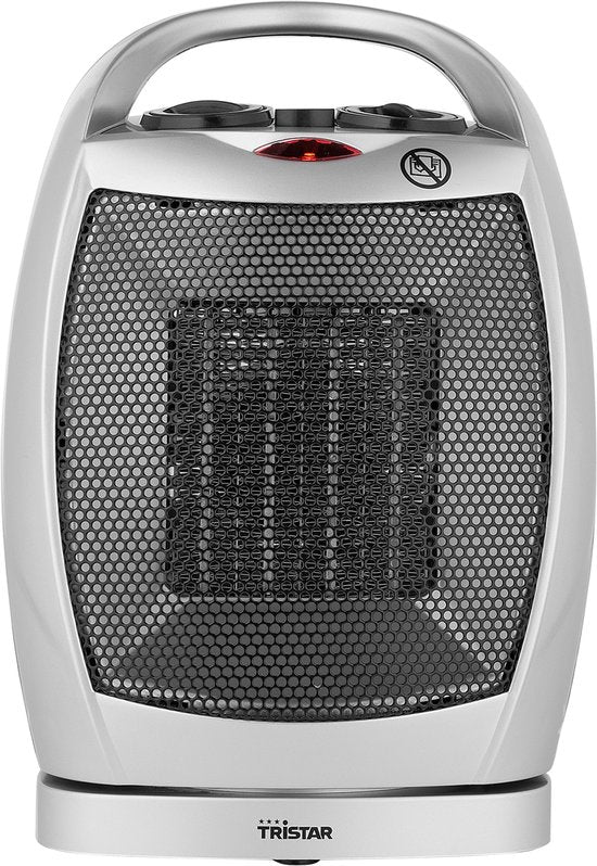 Tristar Chauffage électrique KA-5038 - Chauffage à ventilateur - Avec protection contre le basculement et la surchauffe - Fonction rotative - 750W et 1500W - Gris