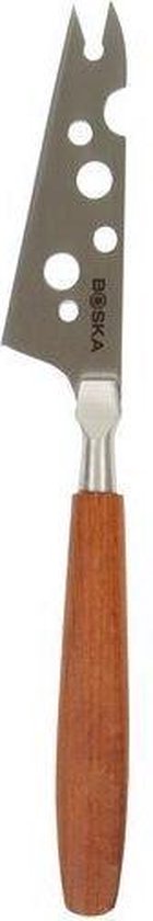 Couteau à fromage Boska demi-doux Vienne No.2 - Pointe fourchue - Non-adhésif - Bois de hêtre fumé