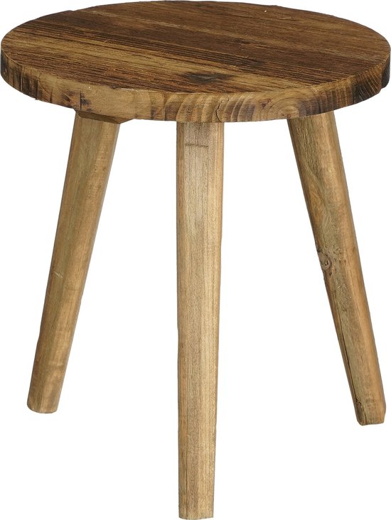 Mica Decorations Table d'appoint Bold - H28 x Ø26 cm - Bois recyclé - Marron