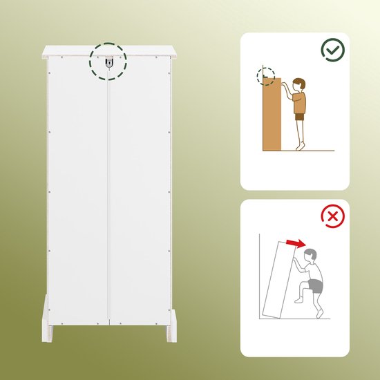 SoBuy Meuble de salle de bain, petit meuble de rangement avec tiroir, colonne de salle de bain en bois, meuble de toilette, résistant à l'humidité, blanc, 42 x 30 x 93 cm, BZR207-W