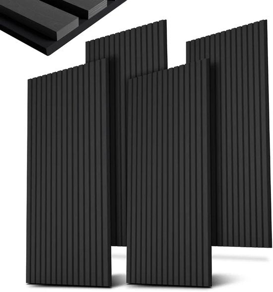 Juskys Panneaux muraux acoustiques - Lot de 4 - Gris foncé