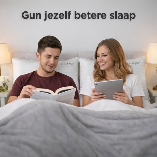 Oreiller CozySense® - Lot de 2 - 50x70 CM - Oreiller de sommeil de qualité supérieure - Enveloppe 100% coton - Oreiller - Oreiller de soutien pour les dormeurs sur le côté, le ventre et le dos