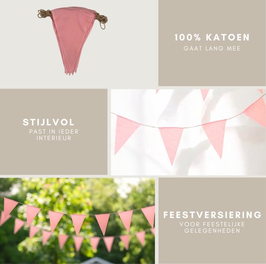 tissu flagline a sunny day - tissu flagline rose - baby shower girl - birth girl - gender reveal - guirlande en tissu - flagline 10 mètres - 100% coton - flagline rose - décoration baby shower - décoration d'anniversaire - astuce cadeau