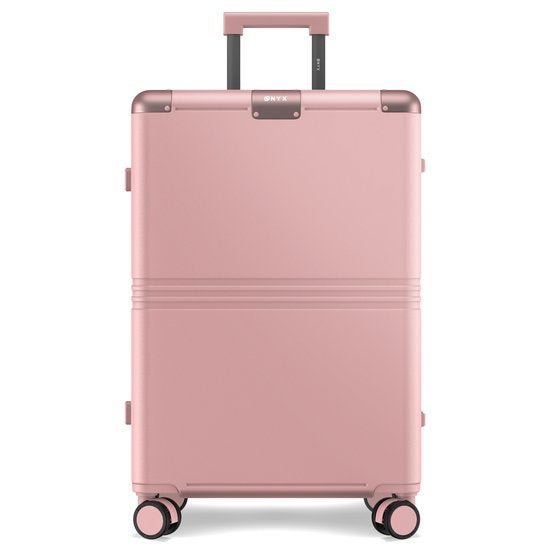 ONYX Hybrid Pro Check-in Suitcase Medium 70 Liter - Polycarbonate recyclé et design sans fermeture éclair - Valise de voyage avec serrure TSA et roues pivotantes - Candy Pink