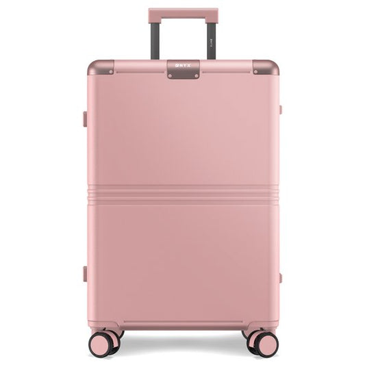 ONYX Hybrid Pro Check-in Suitcase Medium 70 Liter - Polycarbonate recyclé et design sans fermeture éclair - Valise de voyage avec serrure TSA et roues pivotantes - Candy Pink