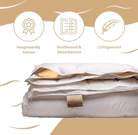 Couette Ten Cate - Couette 140 x 200 - Couette en duvet - Couettes - Couette 4 saisons 140x200 - 90% duvet d'oie - Couette été & hiver