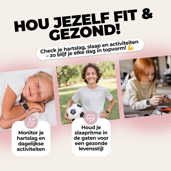 Denver Smartwatch Kids - Appel/SMS/Whatsapp - Pour Android & iOS - Podomètre - Activité du sommeil - Fréquence cardiaque, Moniteur de pression artérielle, Mode sport - SWK120RO