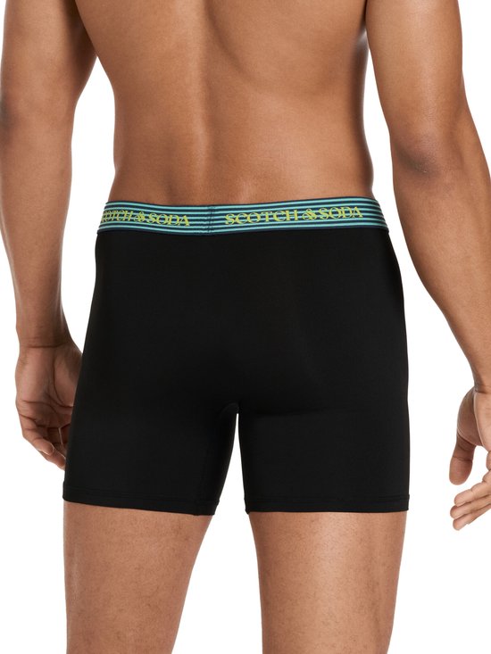 Scotch & Soda Active Stretch Boxer Briefs - Hommes - Navy/Grey/Black - Lot de 3 - Performance Fit Taille M