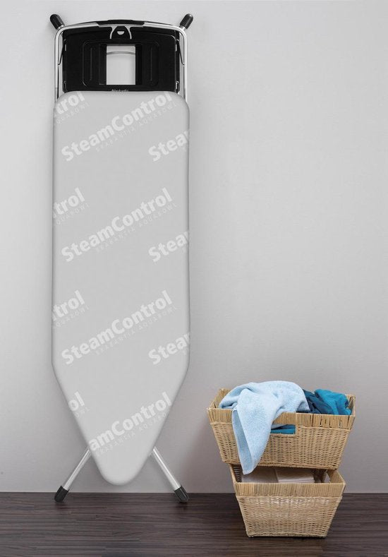 Brabantia Steam Control Table à repasser C - avec support de centrale vapeur - 124 x 45 cm