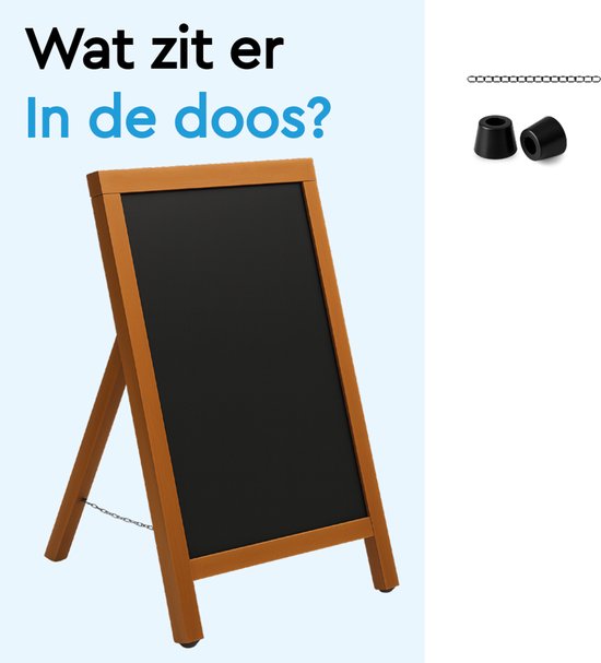 BRASQ Chalkboard Mahogany - 55x 85 CM - Tableau noir - Enseigne publicitaire - Enseigne de trottoir - Simple face - pour l'intérieur et l'extérieur - Hospitality