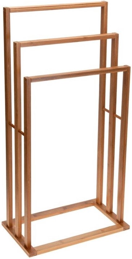 Porte-serviettes en bambou avec 3 tringles - 40X24X82CM