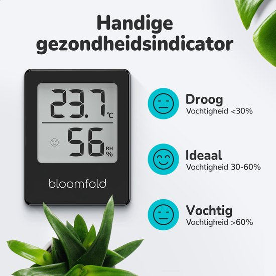 Hygromètre Bloomfold - Humidimètre - Station météo numérique - Thermomètre d'intérieur - Pile incluse