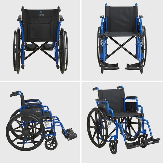 Fauteuil roulant Safelife - léger et pliable avec repose-pieds amovibles - accoudoirs pliables