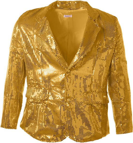 dressforfun - Manteau paillette homme or XL - déguisement costume halloween déguisement fête carnaval déguisement fête robe - 303929