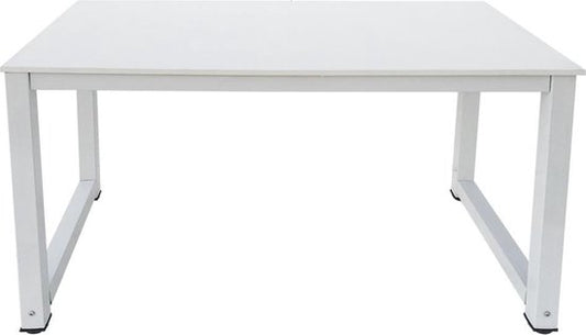 Bureau table informatique - table de cuisine - métal bois - 120 cm x 60 cm - blanc