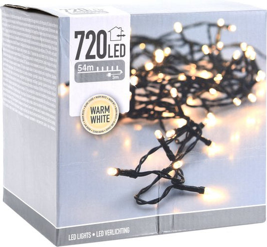 54 mètres de lumières LED / cordon LED avec 720 LED blanc/chaud pour l'intérieur et l'extérieur