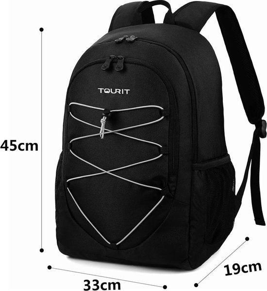 Sac à dos isotherme (25L) - Contient 28 canettes - Sac à lunch pour femmes et hommes - Noir
