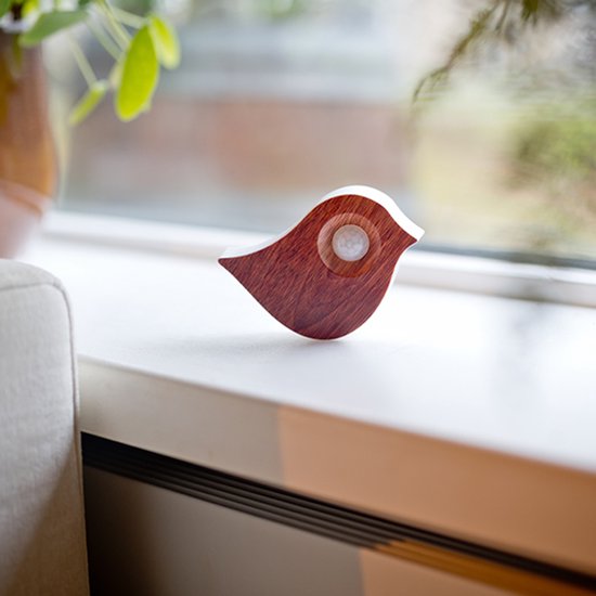 Nexxt Oiseau sonore avec détecteur pour toilettes - Volume réglable - WC - Détecteur de mouvement - 10,2 x 3,5 x 8,6 cm - 90 g - Boîte - Boîte à oiseaux - Marron foncé