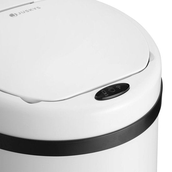 Poubelle automatique / Poubelle à déchets / Poubelle à détecteur - 40 litres - Blanc - Rond