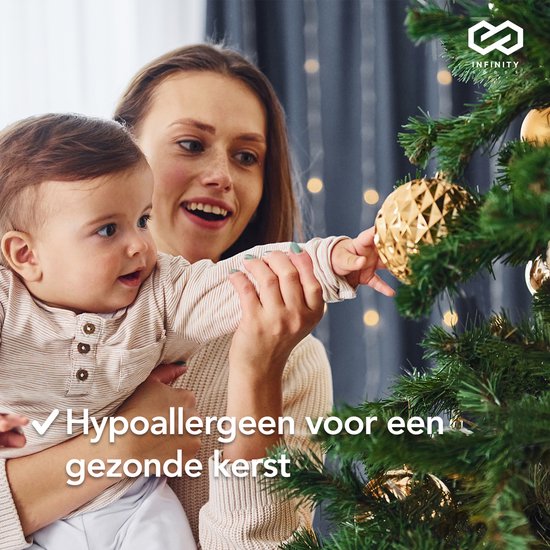 Infinity Goods Artificial Christmas Tree With LED Lights - 240 cm - Arbre de Noël réaliste en plastique - Support en métal - Vert