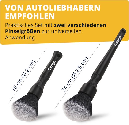 LICARGO Detailing Brush Car - ultra-soft for gentle cleaning inside and out - 2 pieces brushes car care - soft car detailing brush - upper car brush cleaning brush set