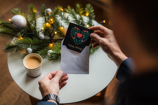 Giftmas Cartes de Noël - Cartes de vœux - 52 pièces - Avec enveloppes et autocollants - 10x10cm