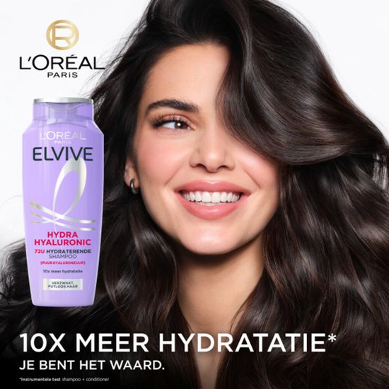L'Oréal Paris Elvive Hydra Hyaluronic Shampooing - Hydratation intense pour cheveux ternes et secs - 250 ml
