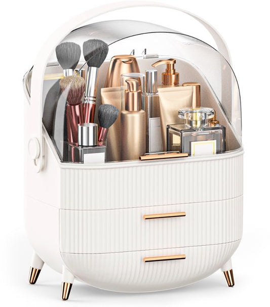 Organess - Organisateur de maquillage - Boîte de rangement - Organisateur de soins - Trousse de maquillage - Blanc