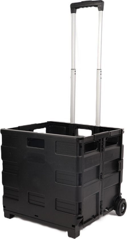 Ceruzo Chariot de supermarché avec caisse pliante - 50 litres avec 2 roues - pliable - caisse de supermarché - noir