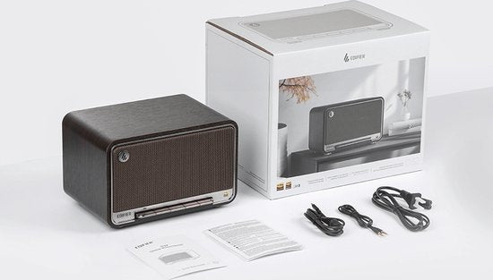 Edifier D32 - Enceinte stéréo HiRes Airplay/Bluetooth - Noyer noir