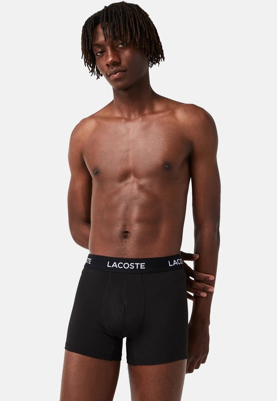 Caleçon Lacoste Hommes Microfibre Noir 3-Pack - Taille M