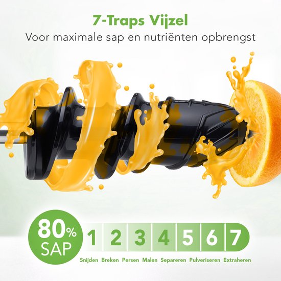 KitchenBrothers Slowjuicer - Extracteur de jus - Presse légumes et fruits - 700ml - Avec récipient à pulpe - Extracteur de jus - Cadeau de fête des mères - Rouge