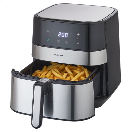 Inventum GF500HLD - Friteuse - Friteuse à air chaud - 5 litres - 80 à 200 degrés - Sans PFAS - 1700 watts - Noir/Argent - Best Buy Mars 2025