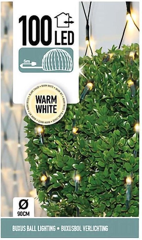 Filet lumineux pour buisson - Nampook - 100 LED - Blanc chaud - Ø 90cm - Arbuste