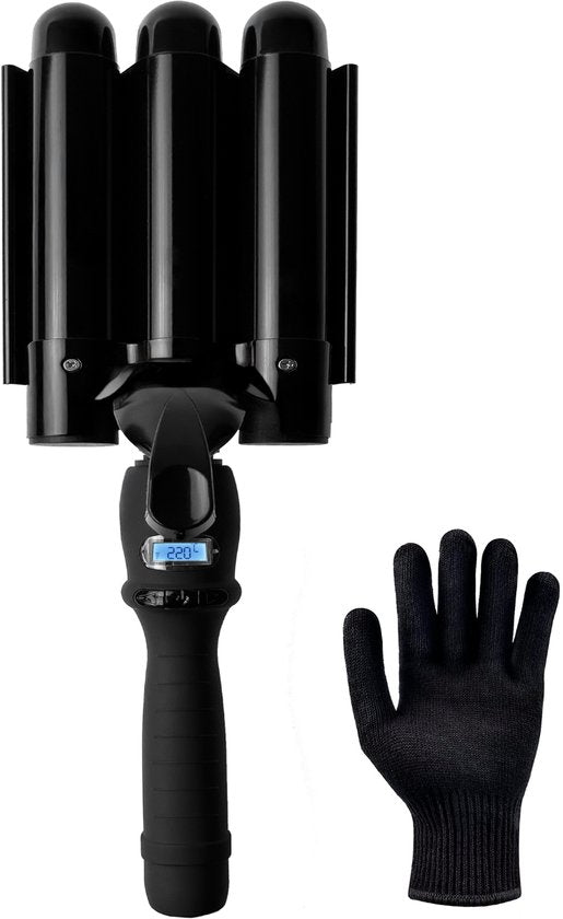 Vaive Gaufrier 32 mm - Ondes de plage - Fer à boucler - Fer à boucler - Waver - Revêtement céramique