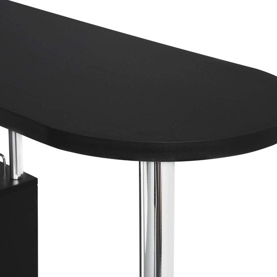 Rootz Table de bar - Support bistrot - Bureau haut - Table de service - Table de pub - Surface de repas - Station de divertissement - Noir - 113x40x105cm