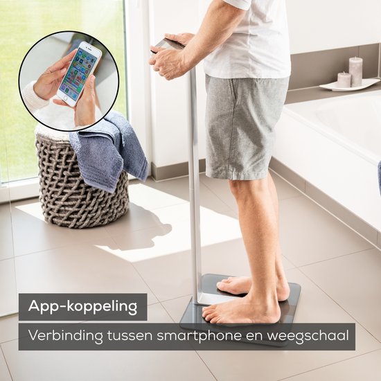 Beurer BF 1000 Super Precision Personal Scale - Analyse complète du corps - Pèse-personne à colonne - Écran XXL éclairé - Jusqu'à 200 kg - Mesure transversale - 8 électrodes - Bluetooth® - Beurer HealthManager Pro app - Piles incluses - Garantie de 5 ans
