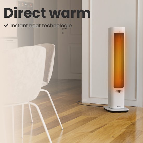 Auronic Réchaud électrique - Réchaud céramique - Réchaud tour - Chauffage 2200W - Blanc