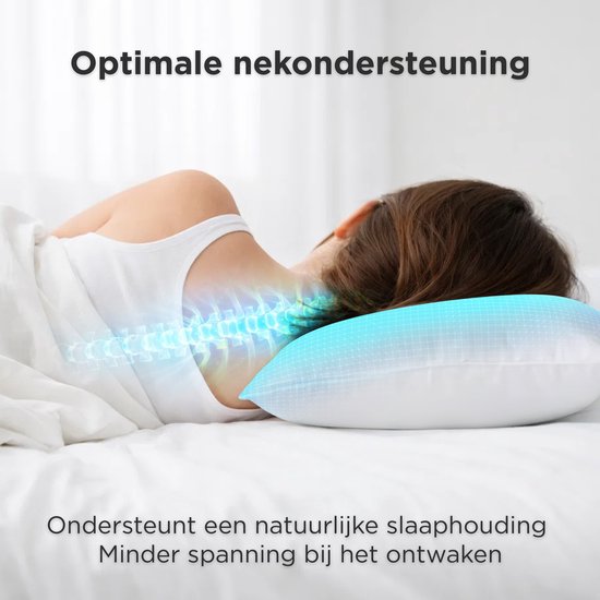 Oreiller CozySense® - Lot de 2 - 50x70 CM - Oreiller de sommeil respirant avec housse en microfibre douce - Oreiller d'hôtel - Oreiller - Pour les dormeurs sur le côté, le ventre et le dos